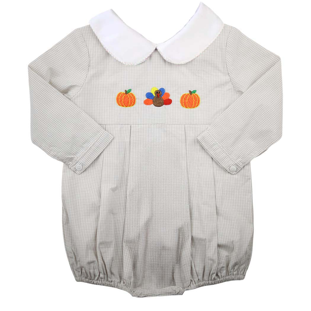 Thanksgiving Khaki Gingham Bubble