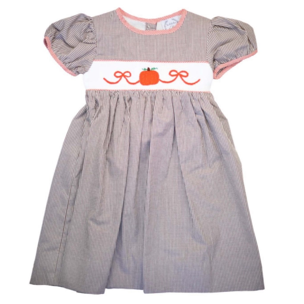 The Bella Bean Smocked Pumpkin Dress The Bella Bean Smocked Pumpkin Dress