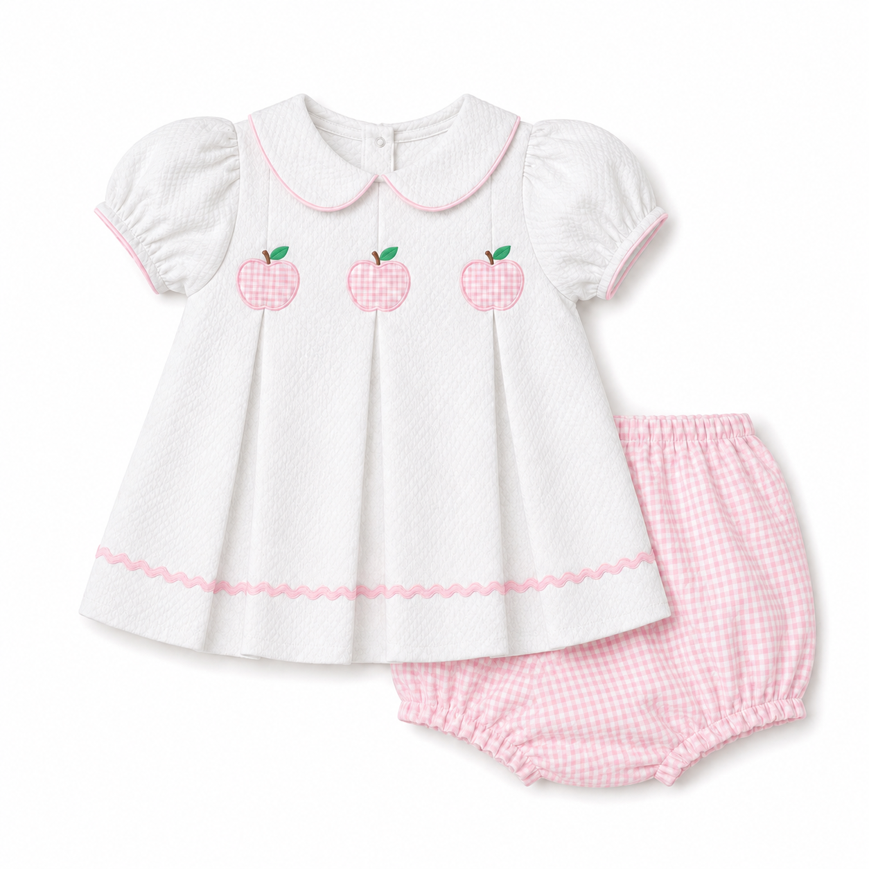 Pretty in Pink Gingham Apple Swing Set