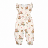 Christmas Pink Gingerbread Ruffle Romper