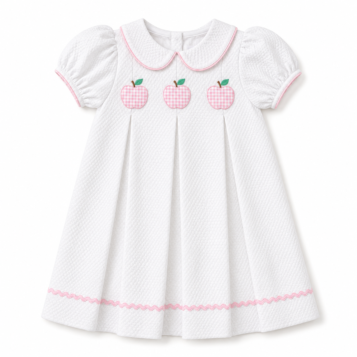 Pretty in Pink Gingham Apple Dress