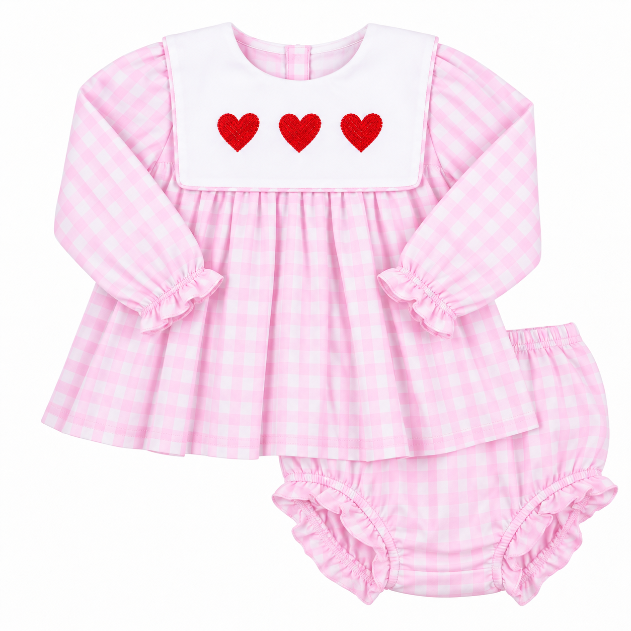 Pink Gingham Heart Swing Set