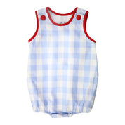 Patriotic Baby Blue Gingham Bubble