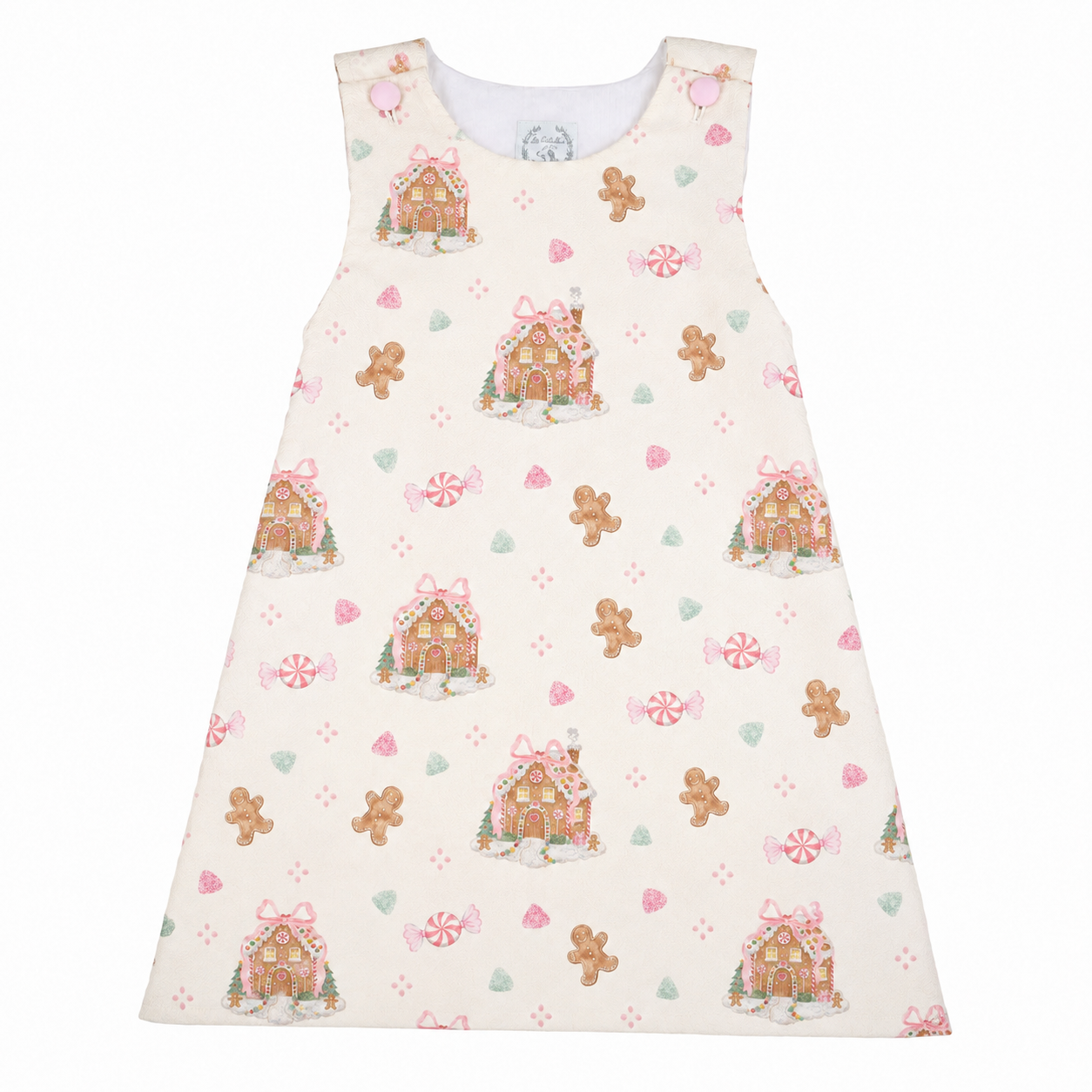 Christmas Pink Gingerbread Jumper Dress