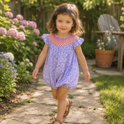 Patriotic Smocked Floral Bubble