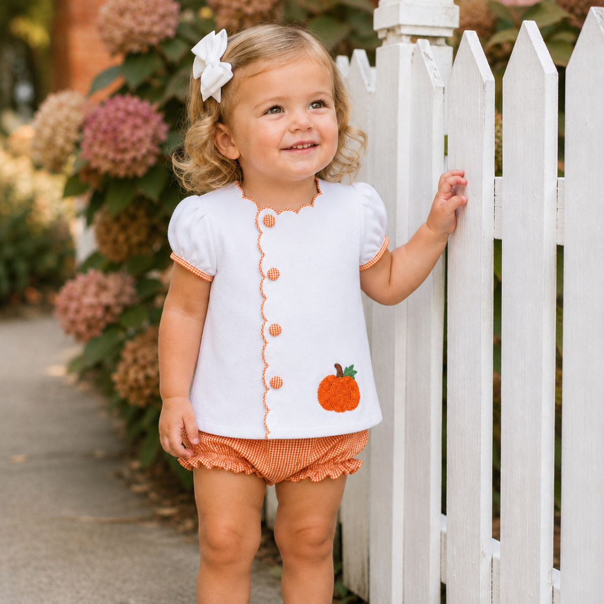 Girls Scalloped Pumpkin Swing Set