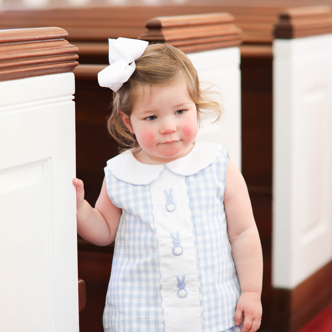 Blue Gingham Easter Bunny Sleeveless Swing Set 18mo