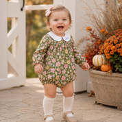 Girls Green Floral Bubble