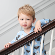 Blue Ghost Halloween Zip Romper