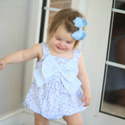 Blue Floral Bow Bubble