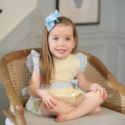 Yellow Gingham Girls Side Tie Bubble