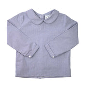 Navy Blue Gingham Peter Pan Shirt
