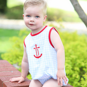 Patriotic Baby Blue Gingham Bubble