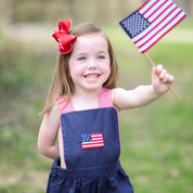 Unisex Navy Patriotic Flag Sunsuit Bubble