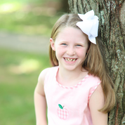 Pink Gingham Apple Appliqué Dress