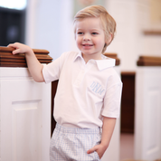 Boys Blue Windowpane Shorts
