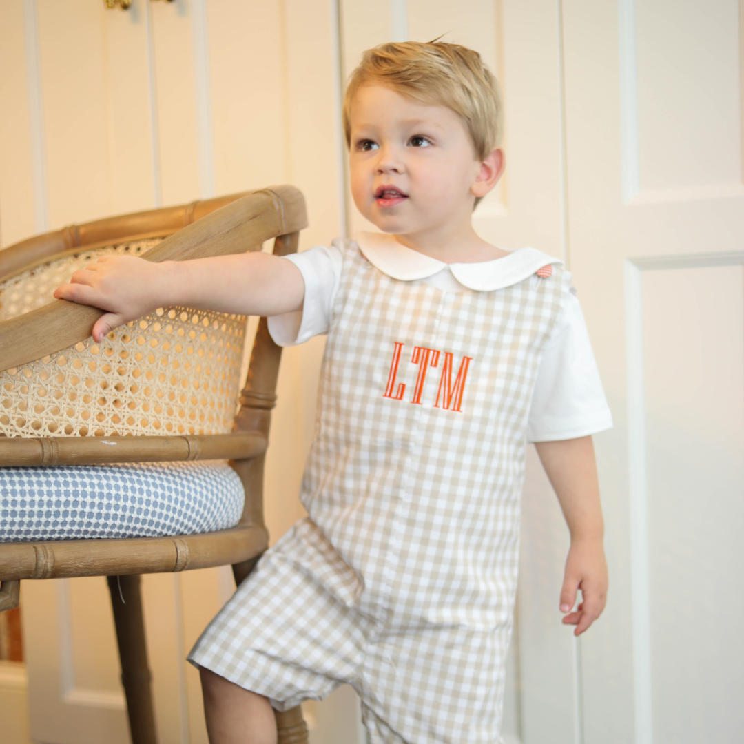 Autumn Khaki Gingham Shortall