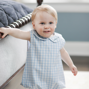 Blue Gingham Boys Bubble