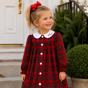 Christmas Red Tartan Button Dress