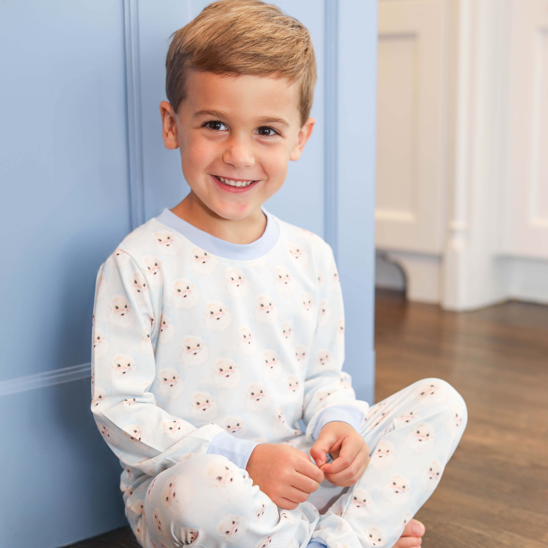 Baby Blue Santa Loungewear Set