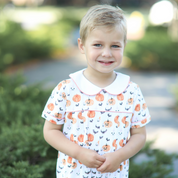 Boys Halloween Pumpkin & Bats Romper