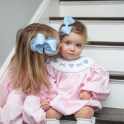 Smocked Pink Heart and Bow Bubble