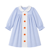 Girls Blue Gingham Pumpkin Dress