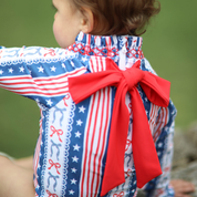 Girls Patriotic Rashguard Swimsuit