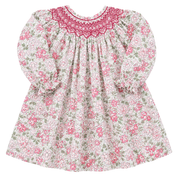 Pink Floral Smocked Dress