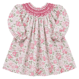 Pink Floral Smocked Dress