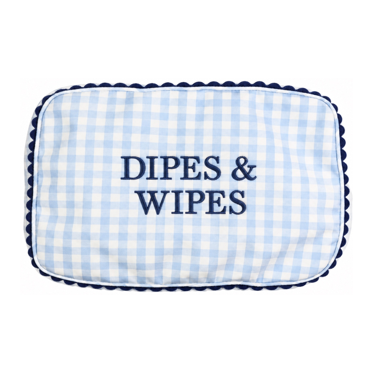 Dipes & Wipes Blue Gingham Pouch