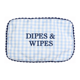 Dipes & Wipes Blue Gingham Pouch