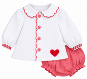 Scalloped Gingham Girls Swing Set with Hearts