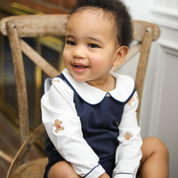 Gingerbread Man Peter Pan White Collar Knit Shirt
