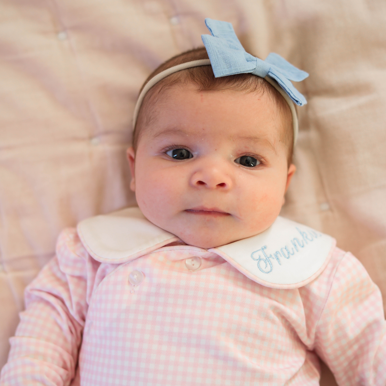 Pink Gingham Long Sleeve Pant Set
