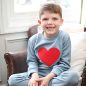 Blue Heart Sweat Set