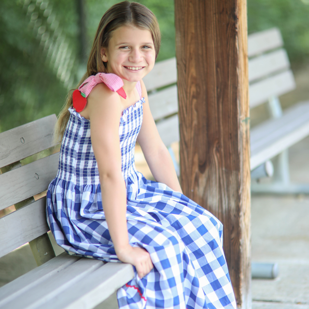 Smocked Apple Tie Strap Dress