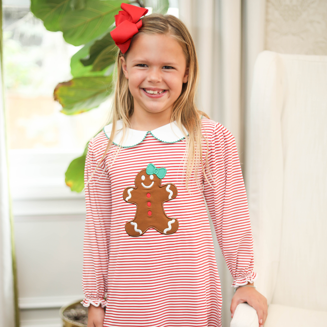 Christmas Red Striped Gingerbread Dress