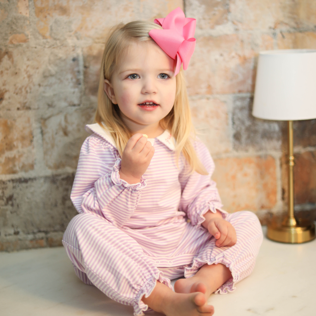 Lavender Stripe Romper