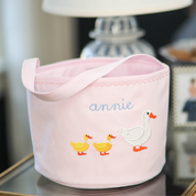Pink Personalized Duckling Easter Bucket