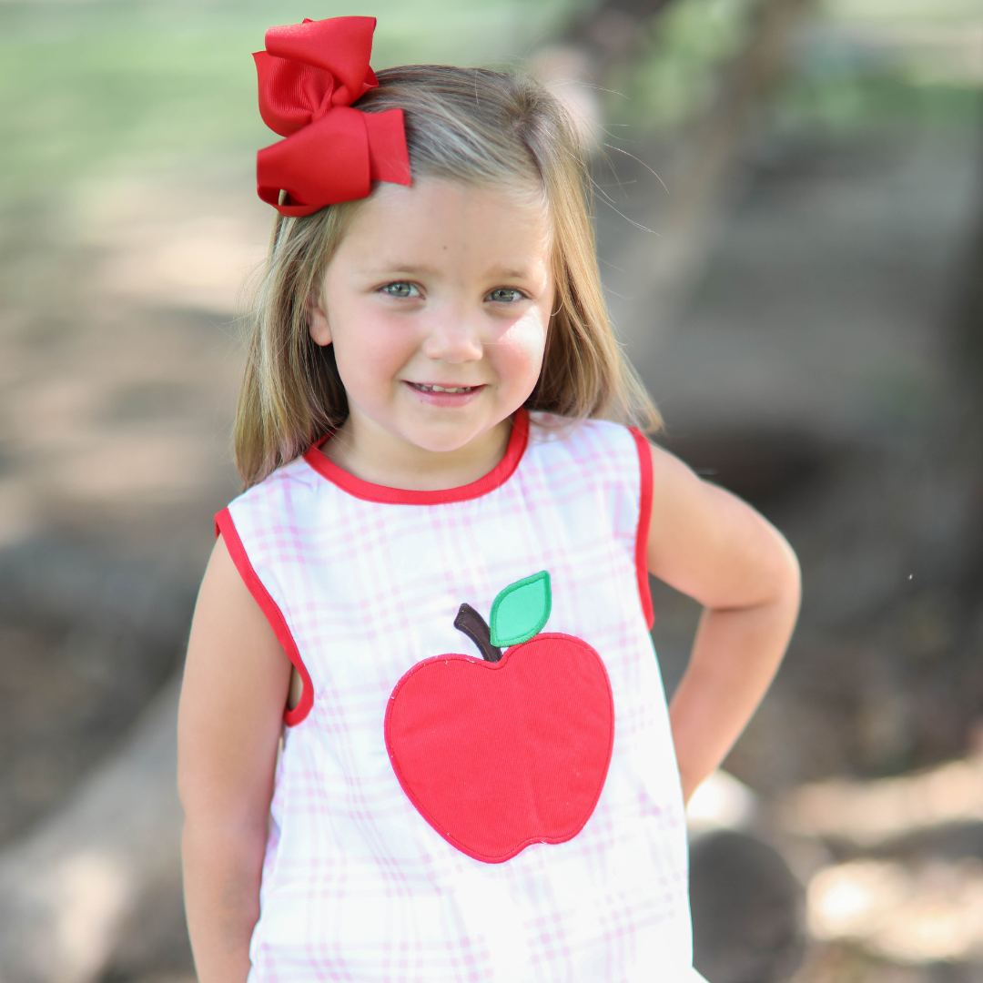 Sissy Pink Plaid Apple Bubble
