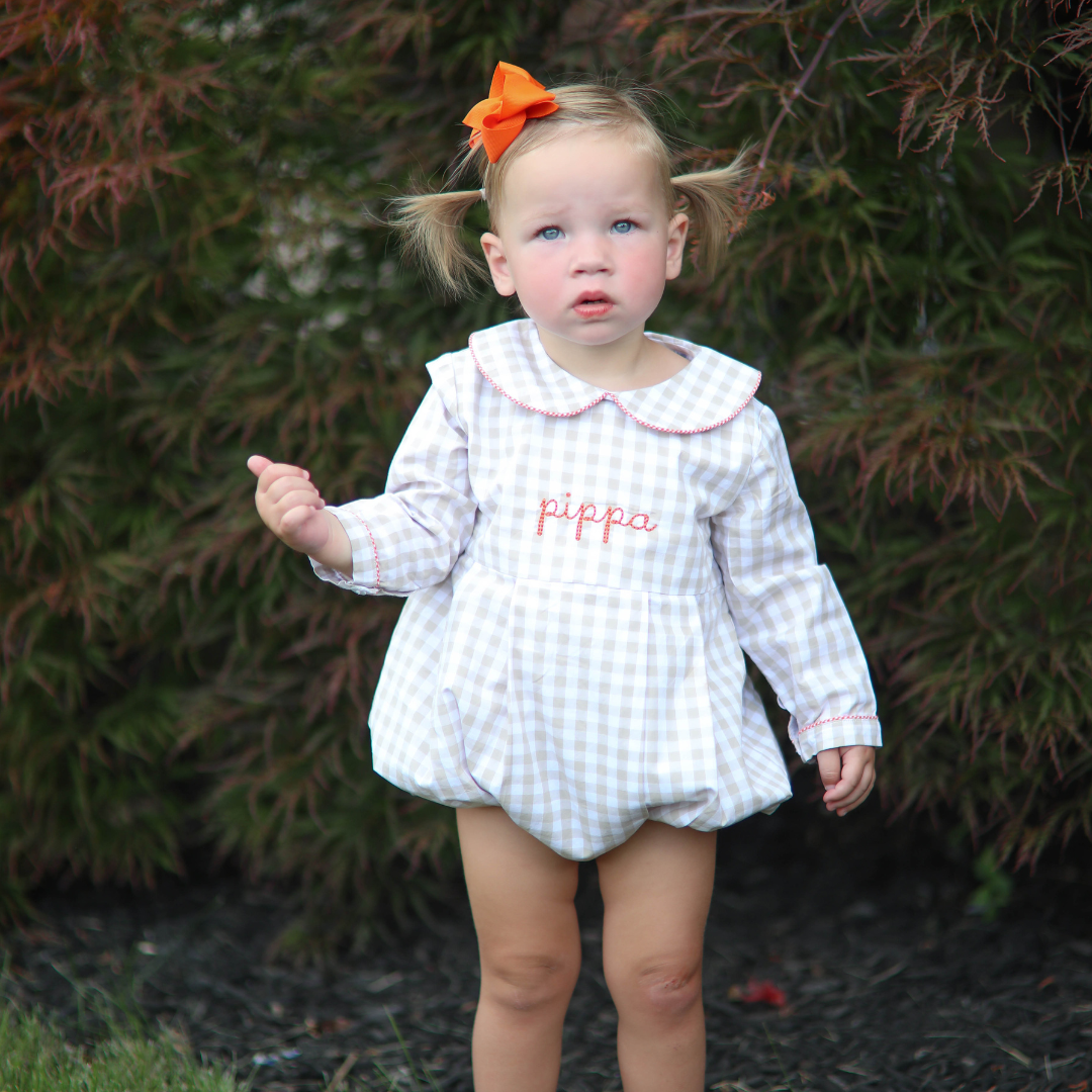 Autumn Khaki Gingham Unisex Bubble