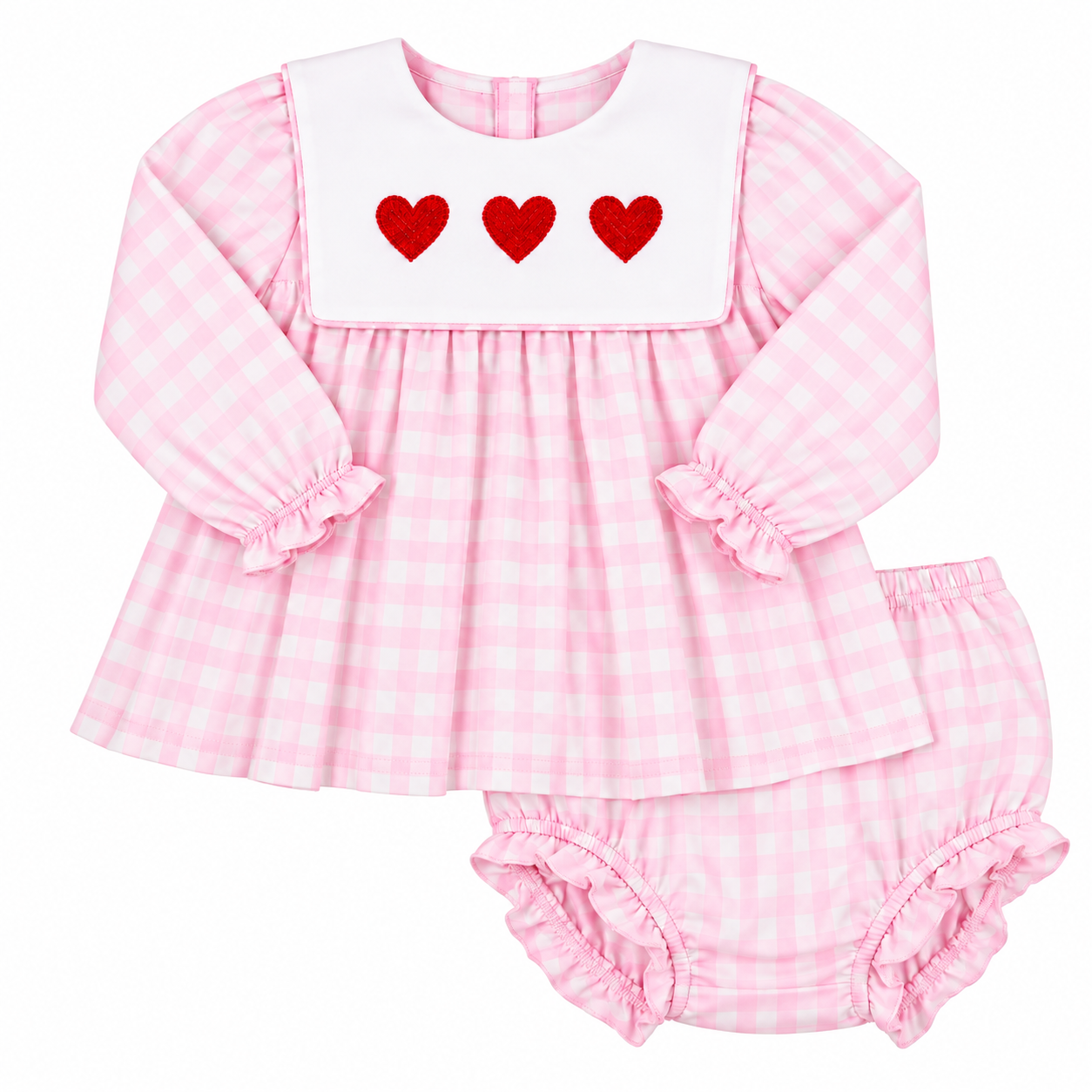 Pink Gingham Heart Swing Set