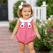 Red Gingham Apple Bubble with RicRac