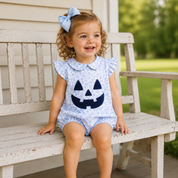 Girls Blue Floral Jack O' Lantern Bubble