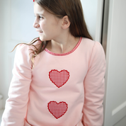 Pink Gingham Heart Sweatshirt Dress