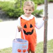 Orange Jack-O-Lantern Shortall