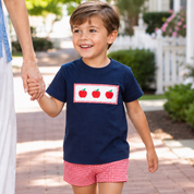 Back to School Boys Apple Gingham Set