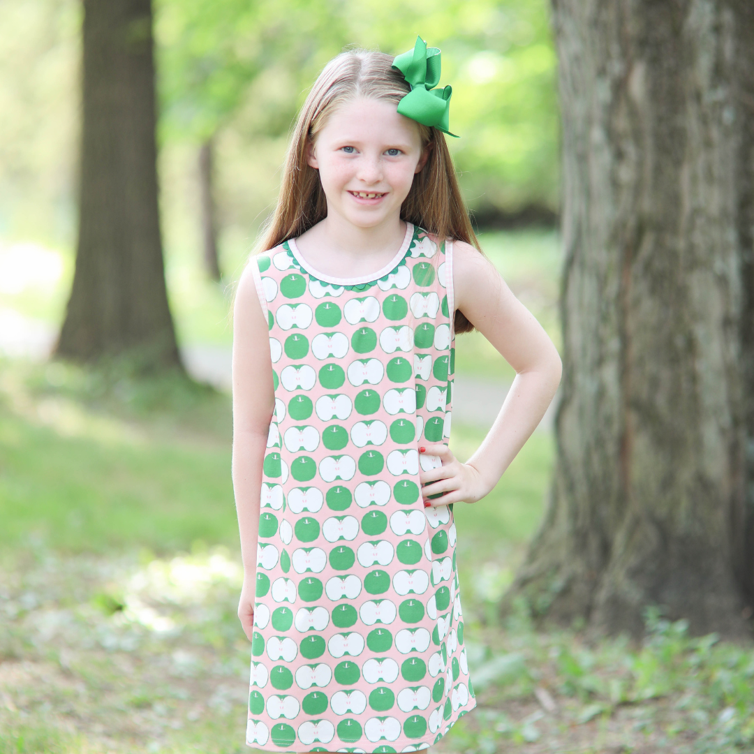 Green Apple Print Dress
