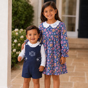 Girls Navy Floral Dress